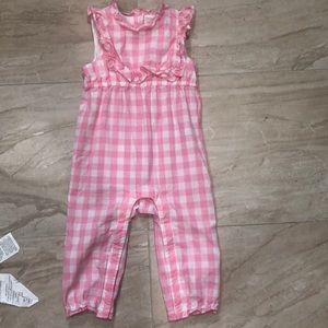 Janie and Jack pink GINGHAM Jumpsuit 18-24 months